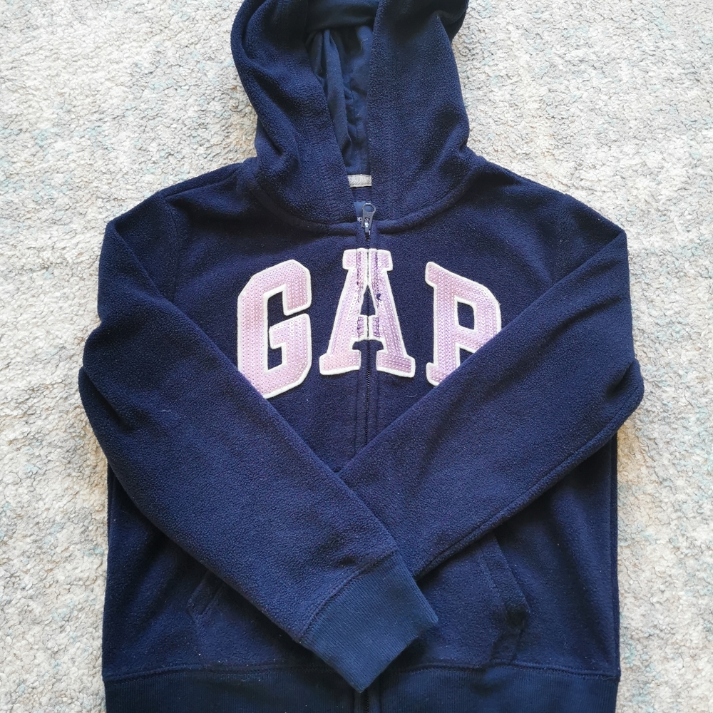 Gap Logo Fleece Jacket for Girls in Navy, Size M (8)